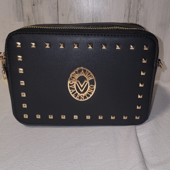 Valentino Orlandi Handbags - NWT Valentino Orlandi Black And Gold Studded Women's Bag